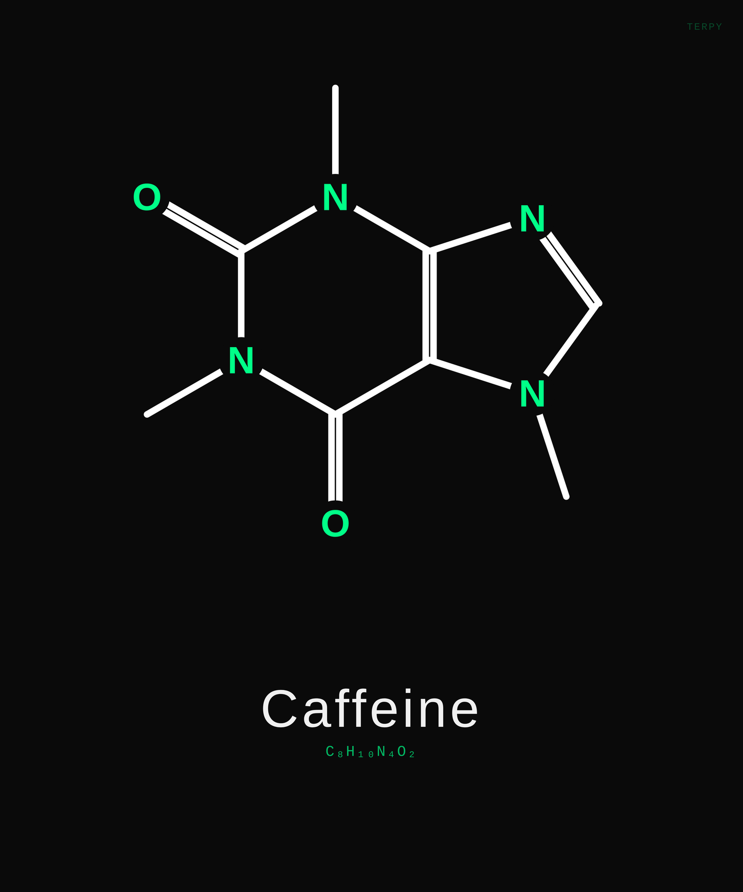 Caffeine Molecule Tee