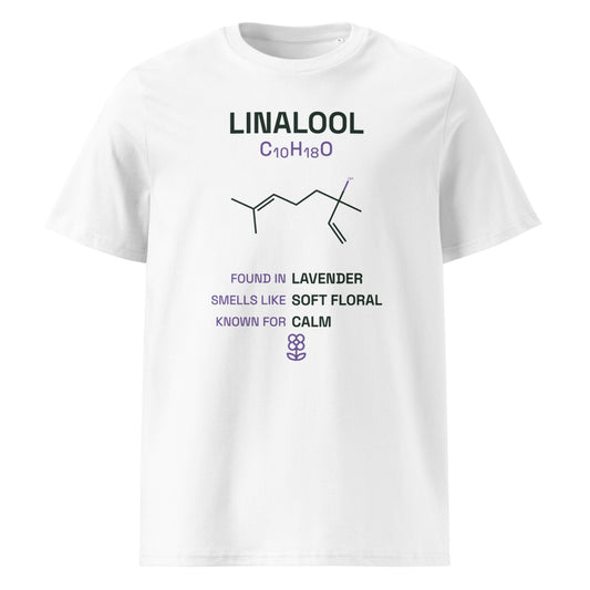 Linalool Tee — Lavender — White